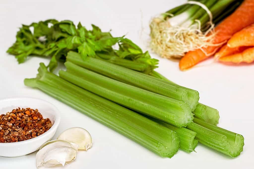 celery and carrots for a detox soup