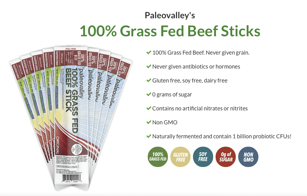 Paleovalley Grass-Fed Beef Sticks