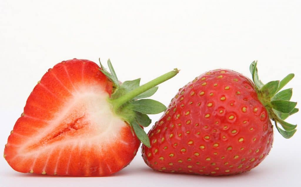 sliced strawberries for a snack