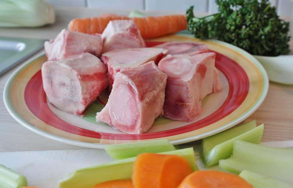 a plate of bones for making bone broth