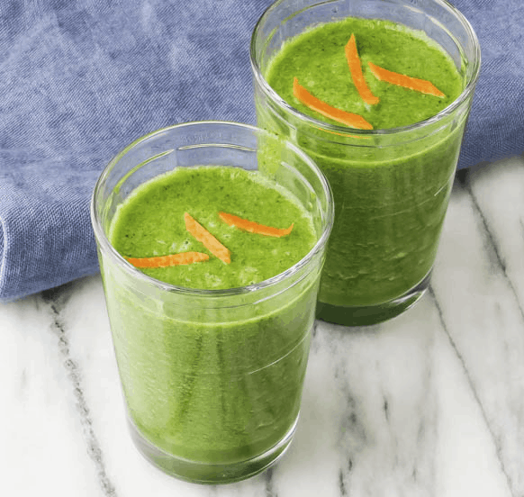 orange and green detox drink