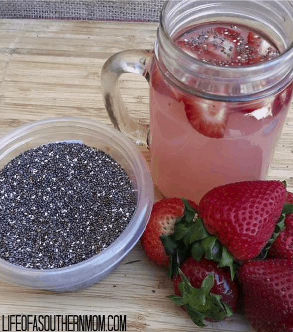 strawberry chia seed detox water
